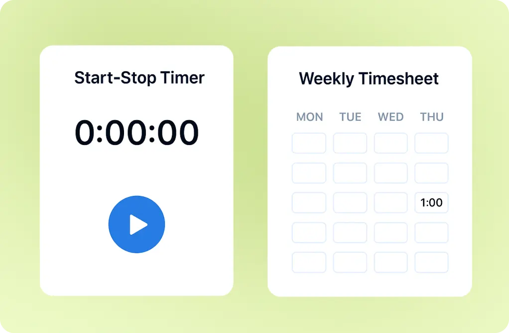 Timer vs manual time entry options